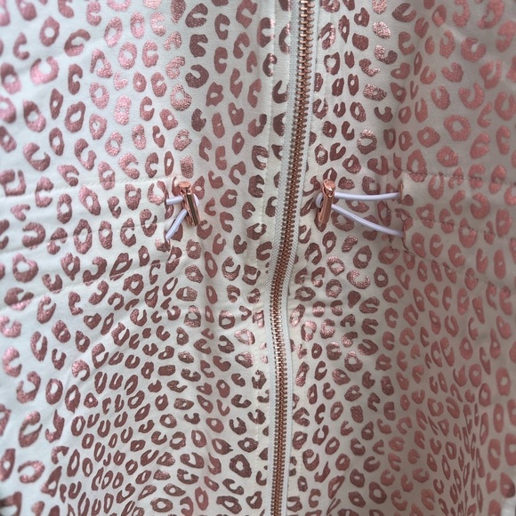 NWT Zuda Pink Metallic Leopard Zipper Oversized Cinched Waist - Picture 3 of 6